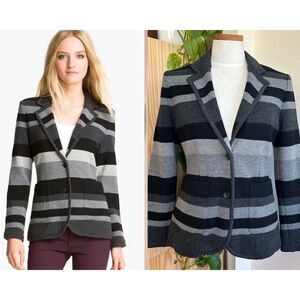 RAG & BONE 100% Wool Sweater Blazer L Colorblock Gray Black Preppy Academia Fall
